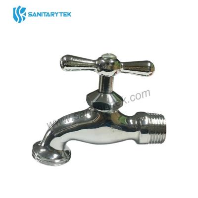 Brass hose bibb, polished, chrome plated