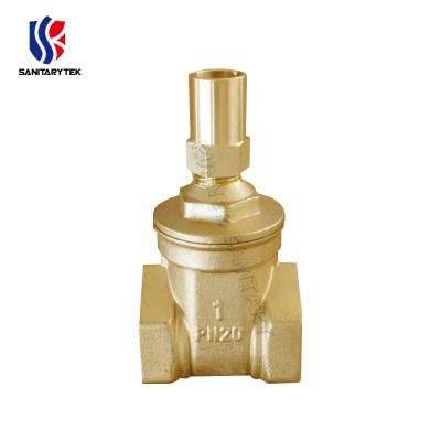 Brass lockshield operated gate valve FxF
