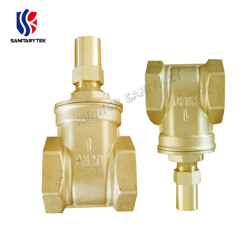 Brass lockshield operated gate valve FxF