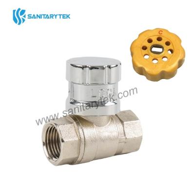 Brass magnetic lockable ball valve female thread