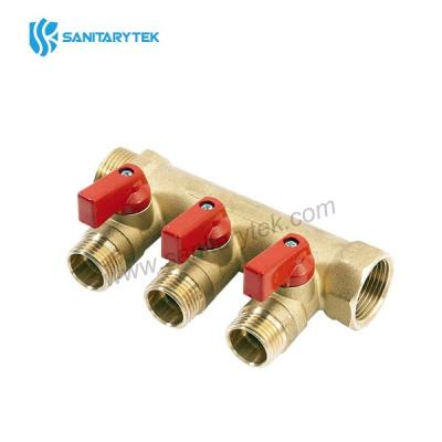 Brass manifold with ball valve