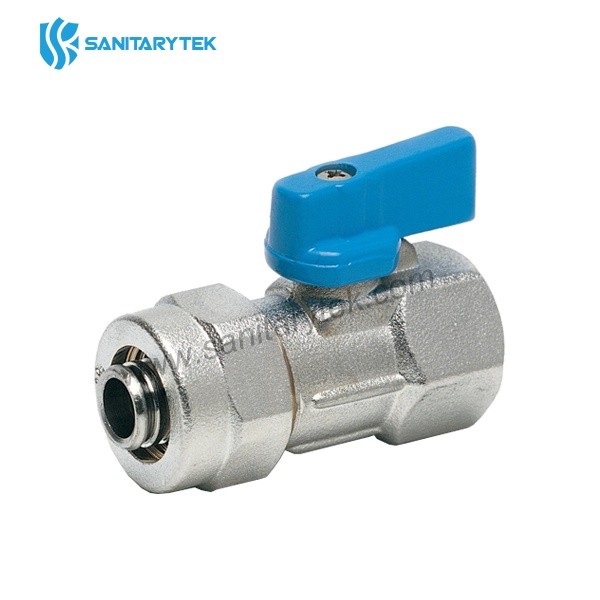 Brass mini ball valve for pex-al-pex pipe female (detachable type)