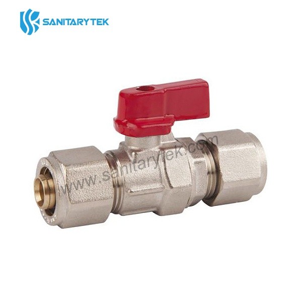 Brass mini ball valve for pex-al-pex pipe (detachable type)