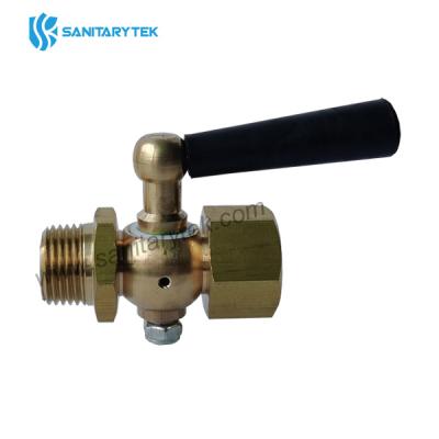 Brass pressure gauge cock, male x female