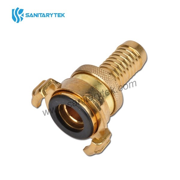 Brass quick bayonet coupling with hose tail - high pressure