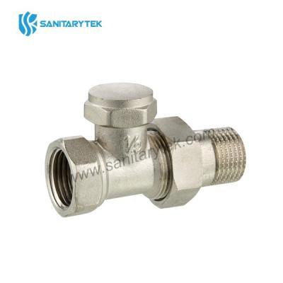 Brass radiator straight lockshield valve