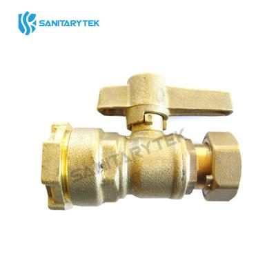 Brass straight lockable ball valve with PE end
