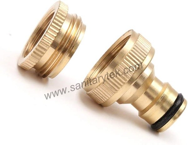 Brass garden tap adaptor quick connector