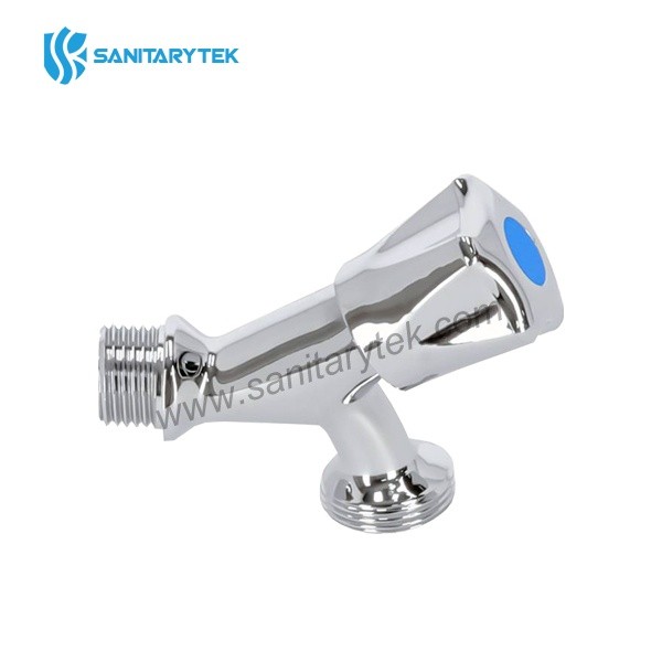 Brass tap for washing machine, chrome-plated