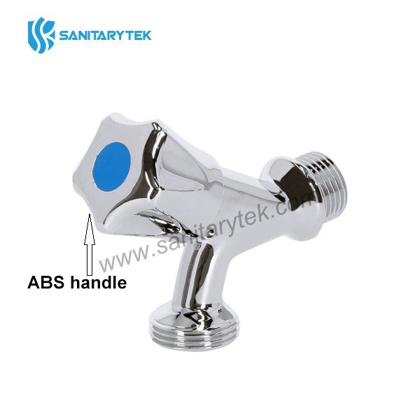 Brass tap for washing machine, chrome-plated