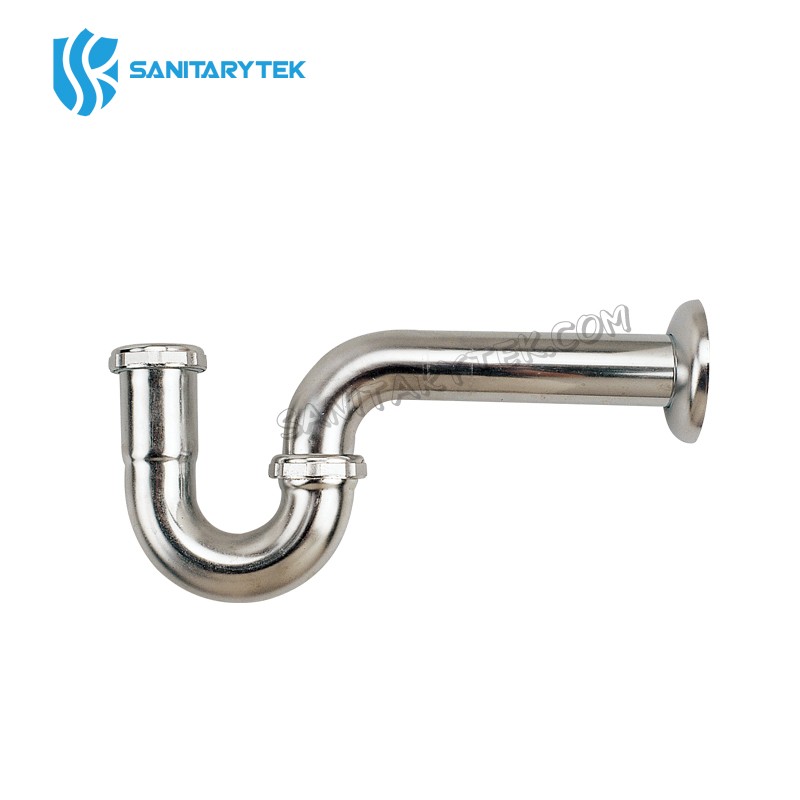 Brass tubular chrome plated P-trap less cleanout