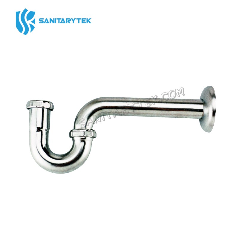 Brass tubular chrome plated P-trap less cleanout