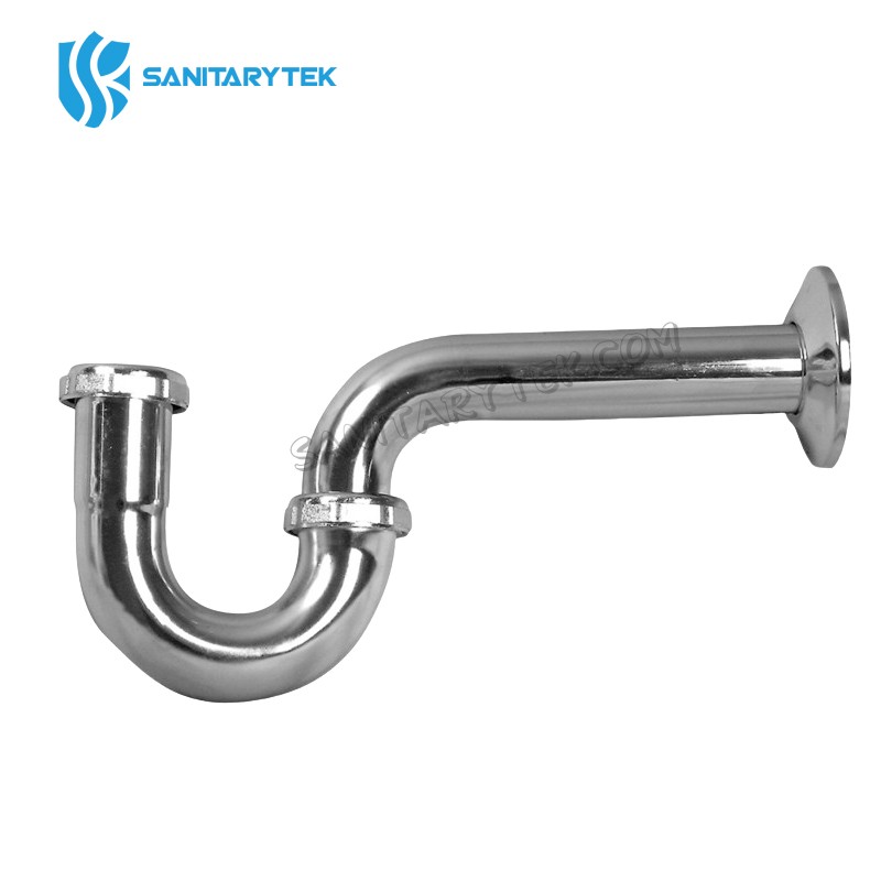 Brass tubular chrome plated P-trap less cleanout