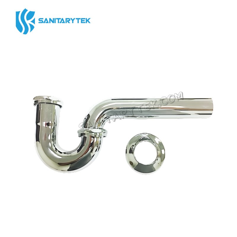 Brass tubular chrome plated P-trap less cleanout
