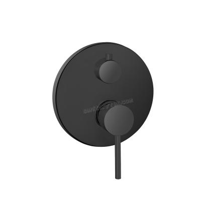 Black matt built in bath shower mixer with diverter