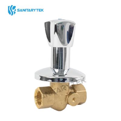 Built-in brass stop valve, chrome handwheel