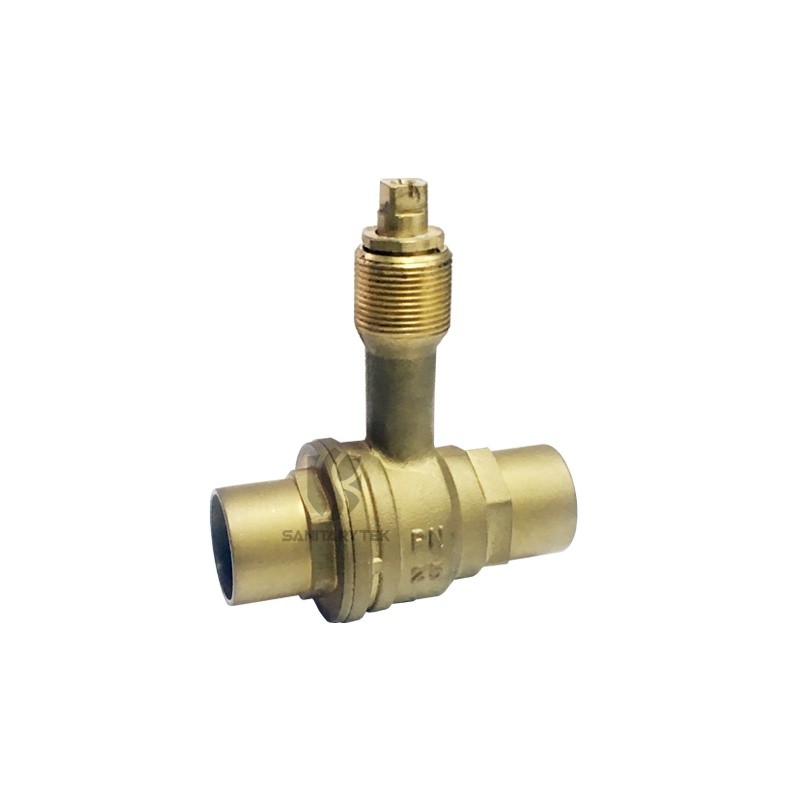Built-in solder ball valve with hidden handle