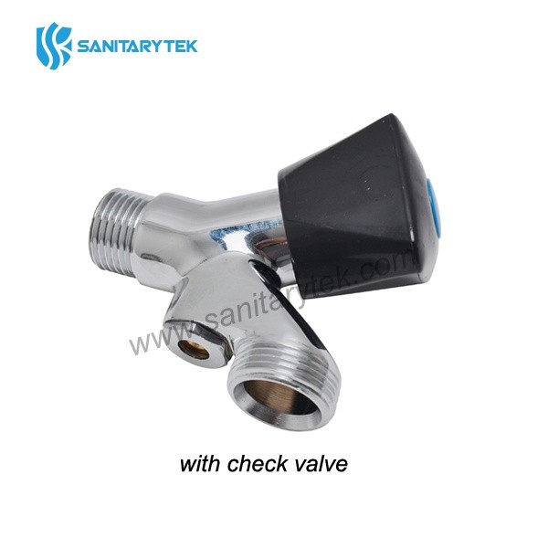 Chrome angle valve with aerator (Beluchterkranen verchroomd met knop zwart)