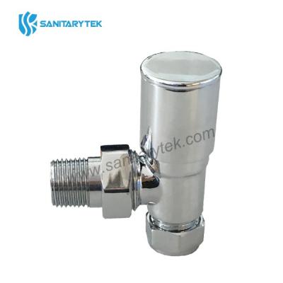 Chrome angle wheel head radiator valve