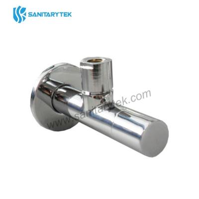Chrome brass angle valve with rosette