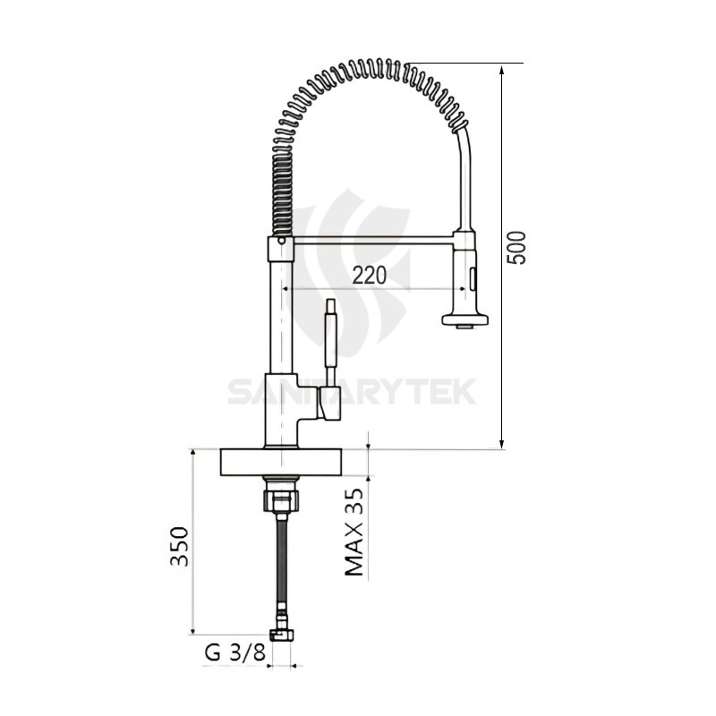 Chrome brass single handle swivel pull out spray spout kitchen faucet mixer tap - Image 2