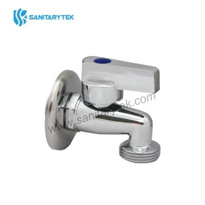 Chrome brass tap for washing machine with rosette