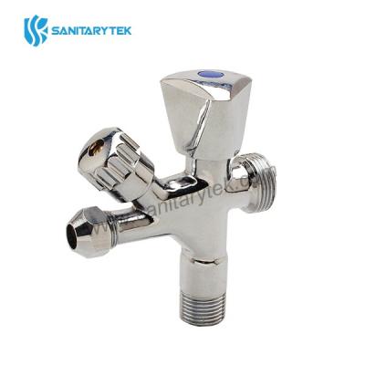 Chrome-plated angle stop valve for washing machine connection