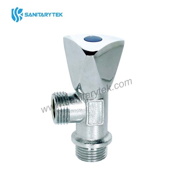 Chrome plated brass angle valve, non-polished - Image 2