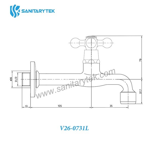 Chrome-plated brass outdoor tap - Image 2