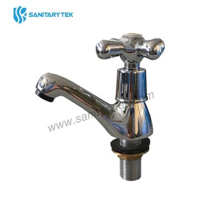 Chrome plated cross handle basin pillar tap