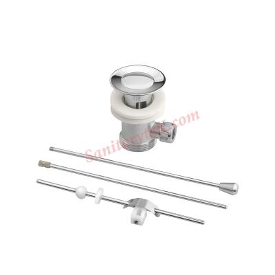 Chrome rod lever pop up waste with overflow