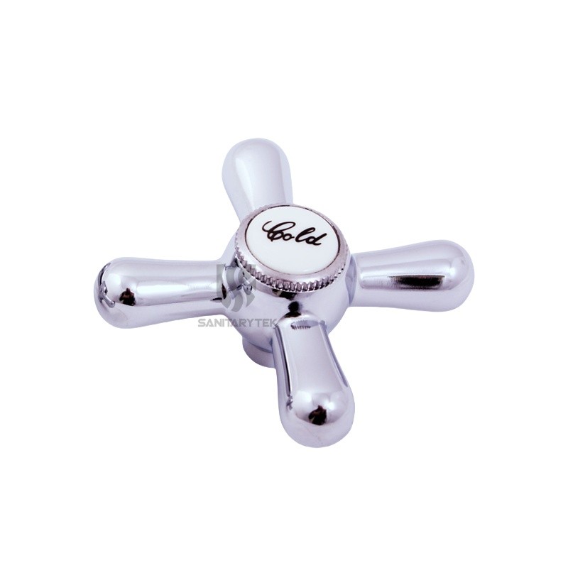 Chrome sink faucet dual handle basin mixer tap - Image 3