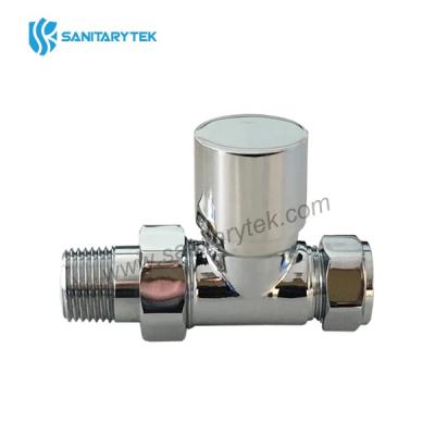 Chrome straight lockshield valve