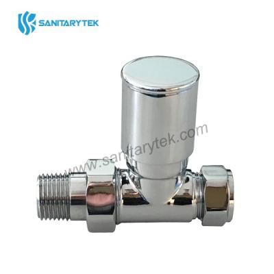 Chrome straight wheel head radiator valve