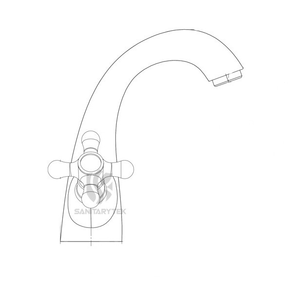 Chrome washbasin mixer two handle - Image 2