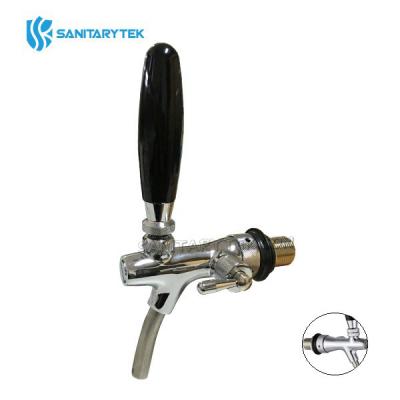 Chromed brass tap for beer tap with compensator