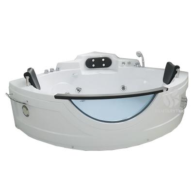Clear corner whirlpool bathtub 2 person hydro-massage
