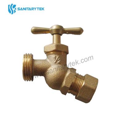 Compression brass No-kink hose bibb