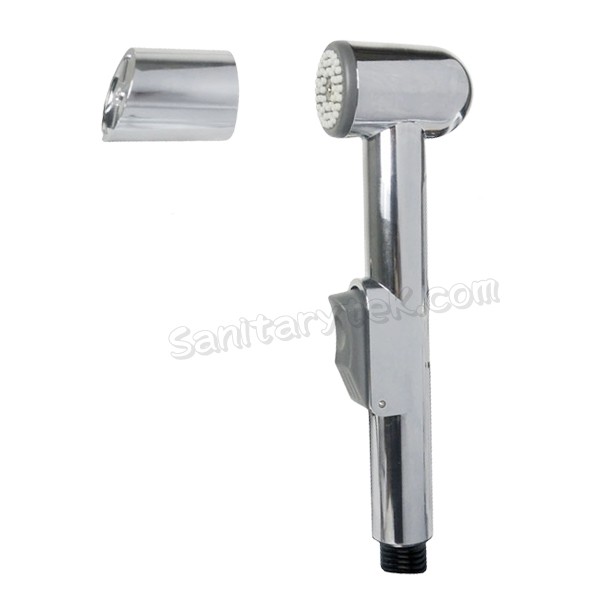 Concealed faucet with bidet shower kit, round cover, chrome