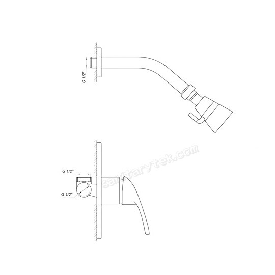 Built-in shower mixer set (Concealed) - Image 3