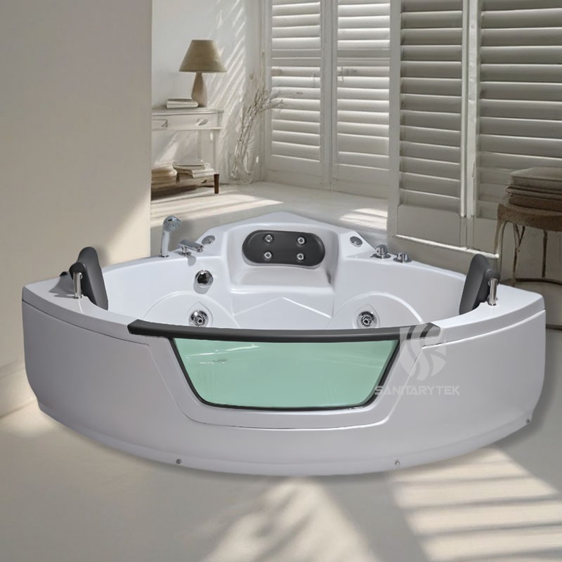 Corner whirlpool bathtub for 2 person