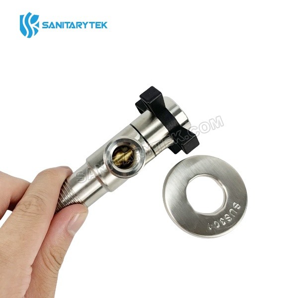 Stainless Steel Angle Valve, Cross Black Wheel - Image 5