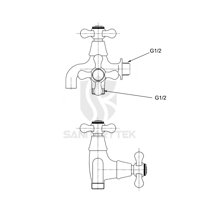 Cross handle two-way tap - Image 3