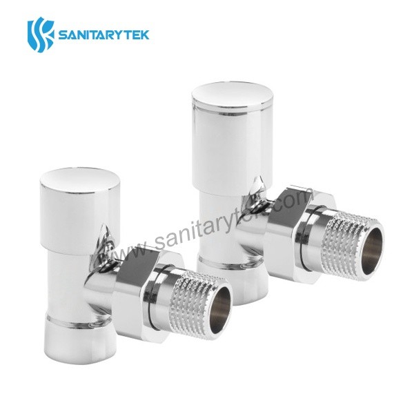 Decorative angle radiator valve set - supply + return