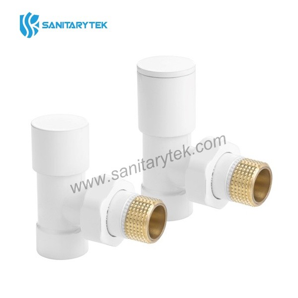 Decorative angle radiator valve set - supply + return