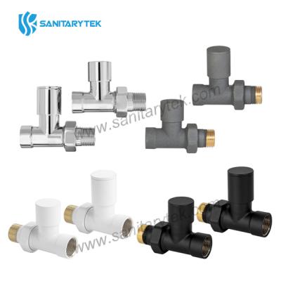 Decorative straight radiator valve set - supply + return