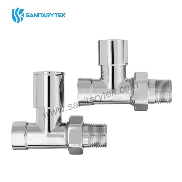 Decorative straight radiator valve set - supply + return