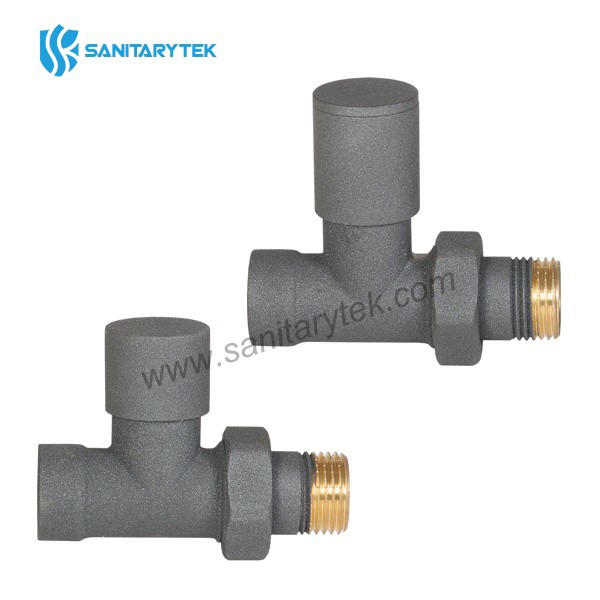 Decorative straight radiator valve set - supply + return