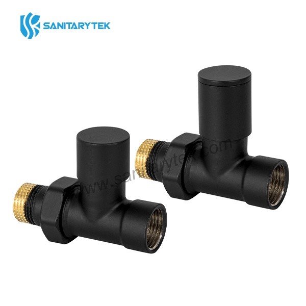 Decorative straight radiator valve set - supply + return