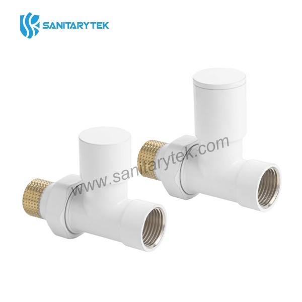 Decorative straight radiator valve set - supply + return
